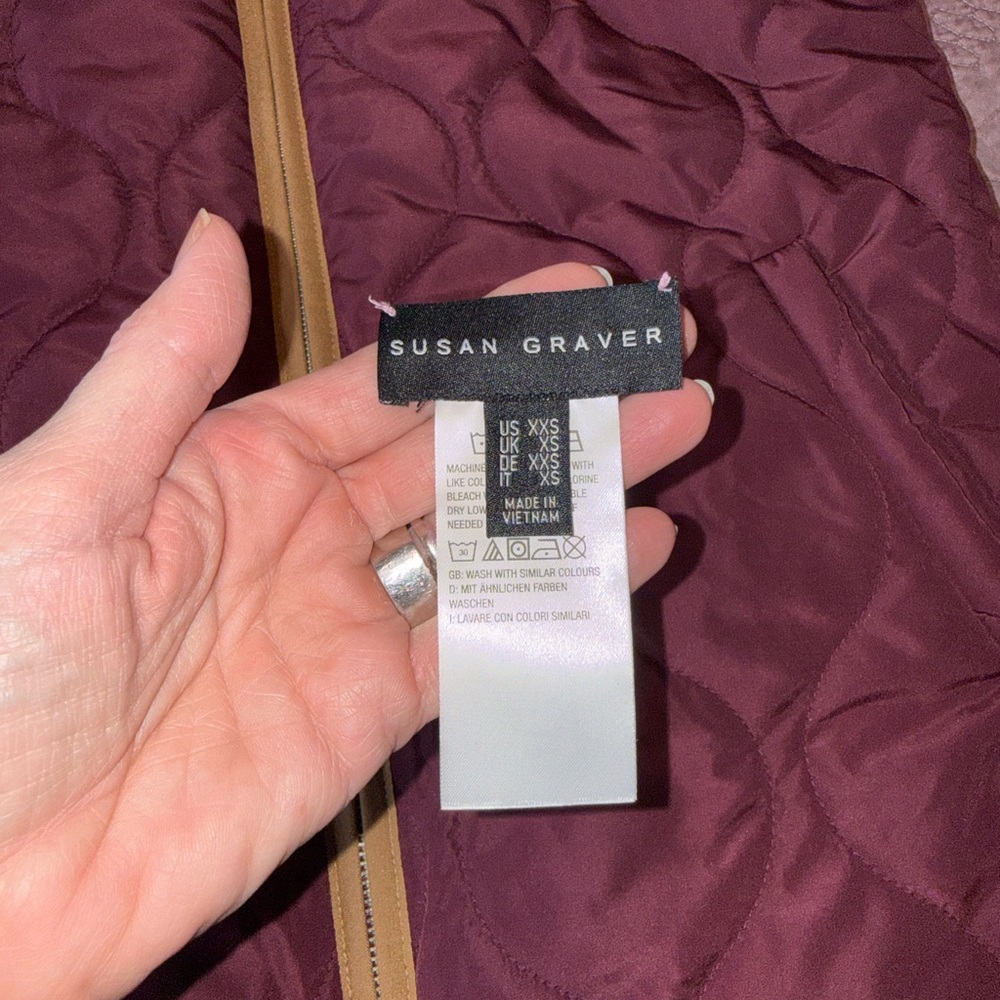 Susan Graver Maroon Quilted Puffer Jacket - Picture 13 of 16